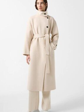Bogner Amely Double-Faced White Wool Coat